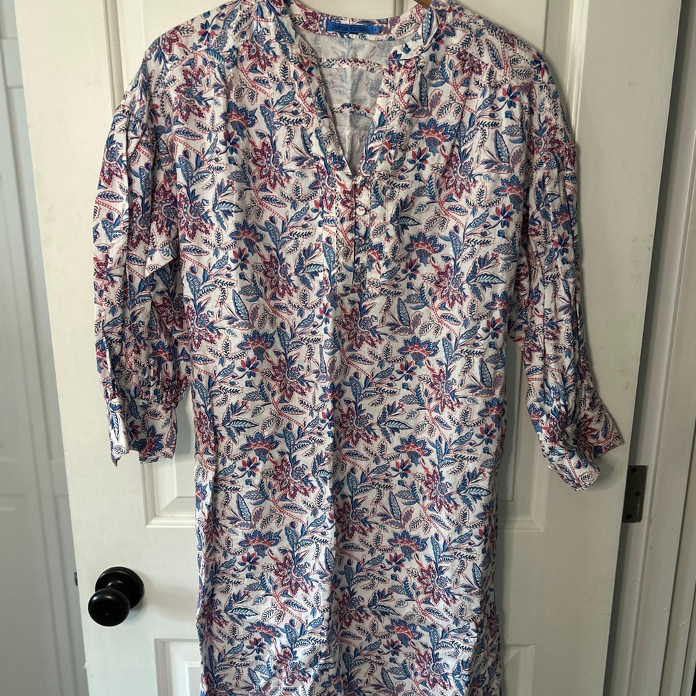 J. McLaughlin Floral Mini Dress in White, Blue & Pink - size small